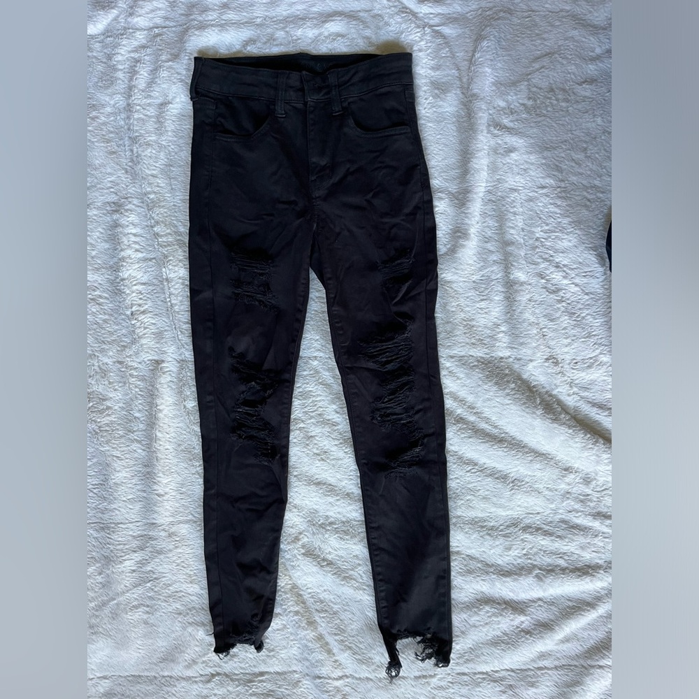 American Eagle Black High-Rise Jegging Crop